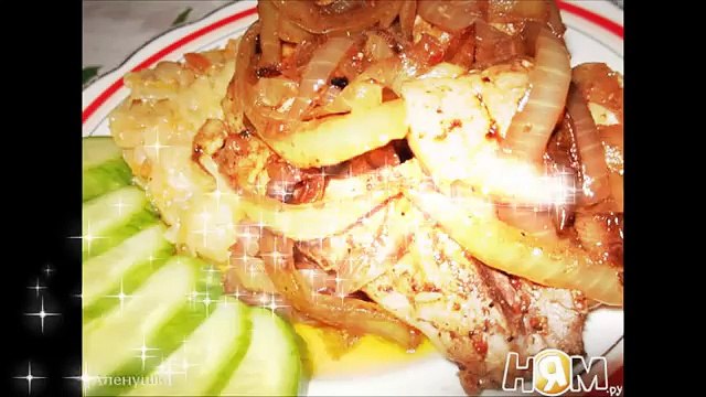 Свиная грудинка под пьяным луком Пошаговый рецепт