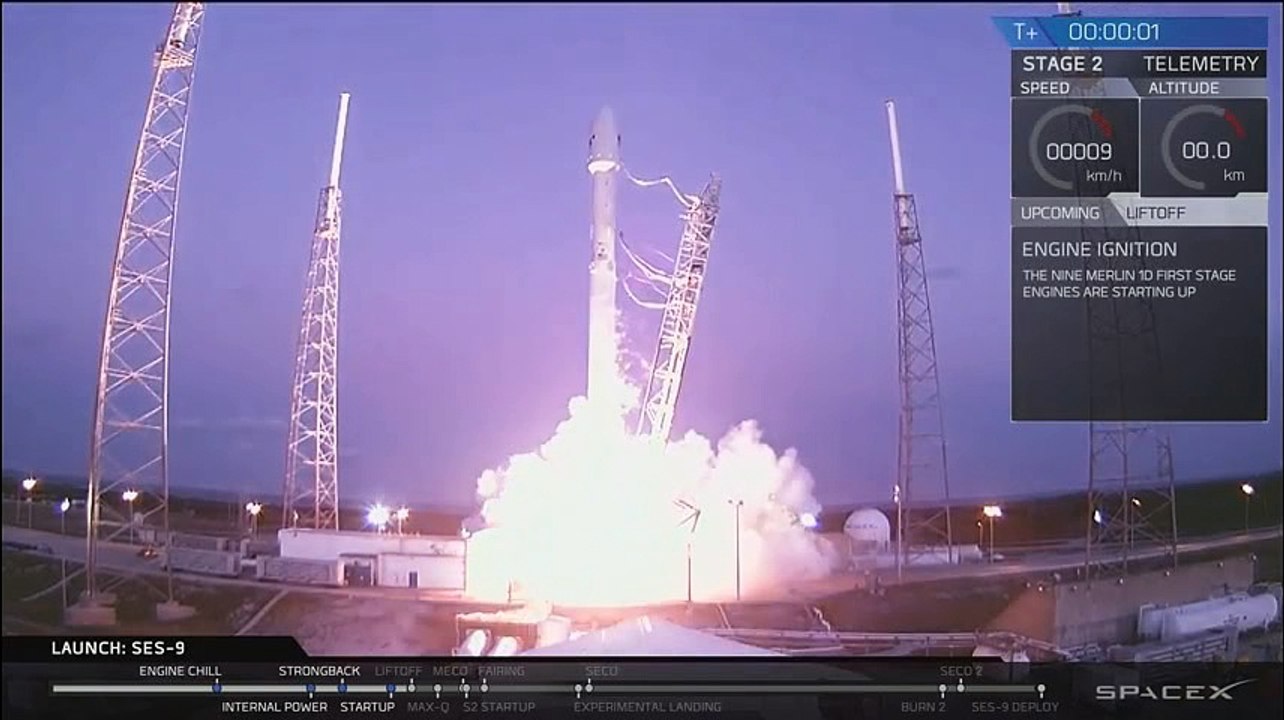 SpaceX Delivers SES-9 Communications Satellite to Orbit