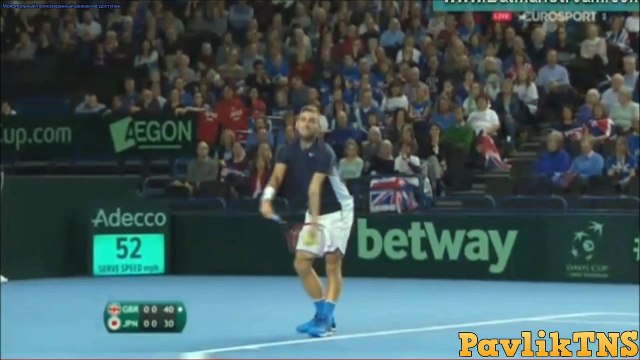 Kei Nishikori vs Daniel Evans ~ Highlights DAVIS CUP 2016