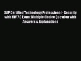 Download SAP Certified Technology Professional - Security with NW 7.0 Exam: Multiple Choice