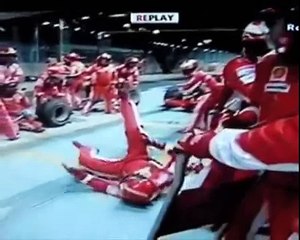 Accident stand ravitaillement Formule 1