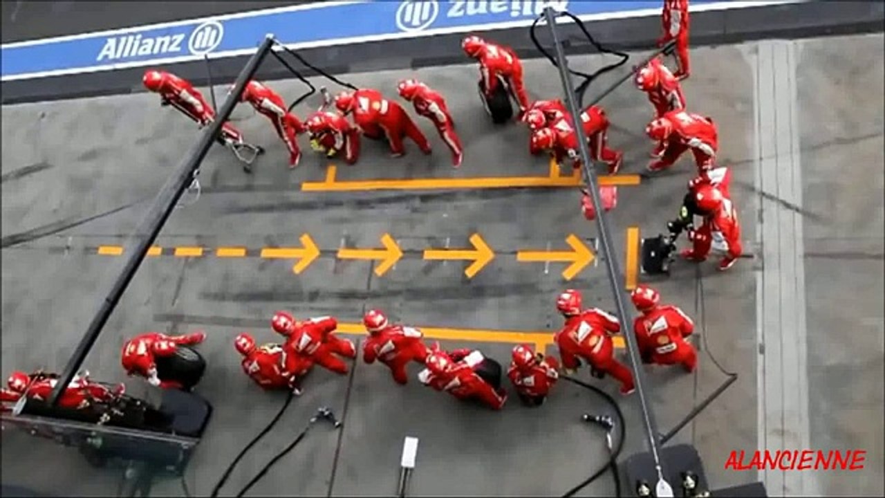 formule 1 changement de pneu chez ferrari F1