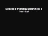 PDF Statistics in Ornithology (Lecture Notes in Statistics) Free Books