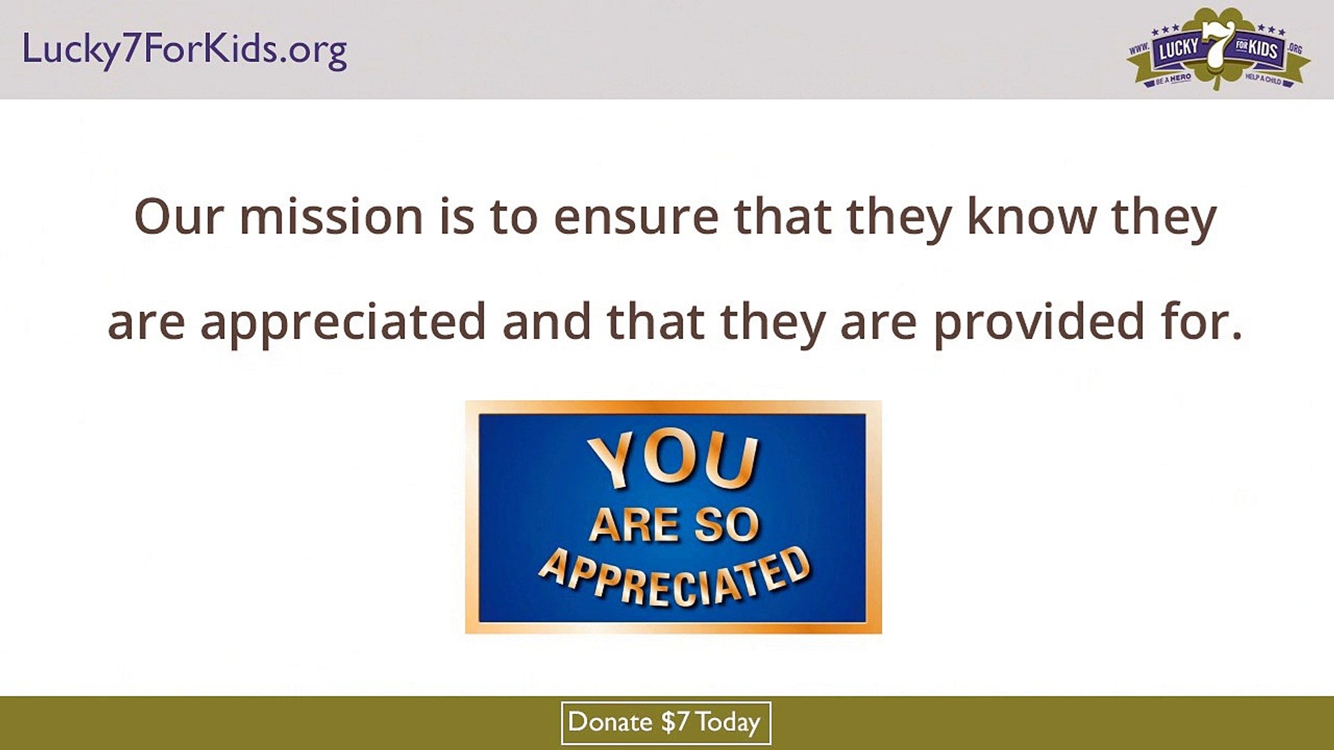 Programs Supported By Lucky 7 For Kids