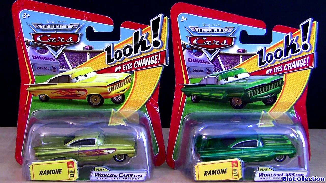 4 Disney Cars Lenticular Eyes Lightning Ramone Hydraulic Ramone Pixar car-toys review Blucollection