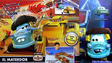 Download Video: El Materdor track playset with Chuy CARS TOON Maters tall tales toys Disney Pixar El Chuy