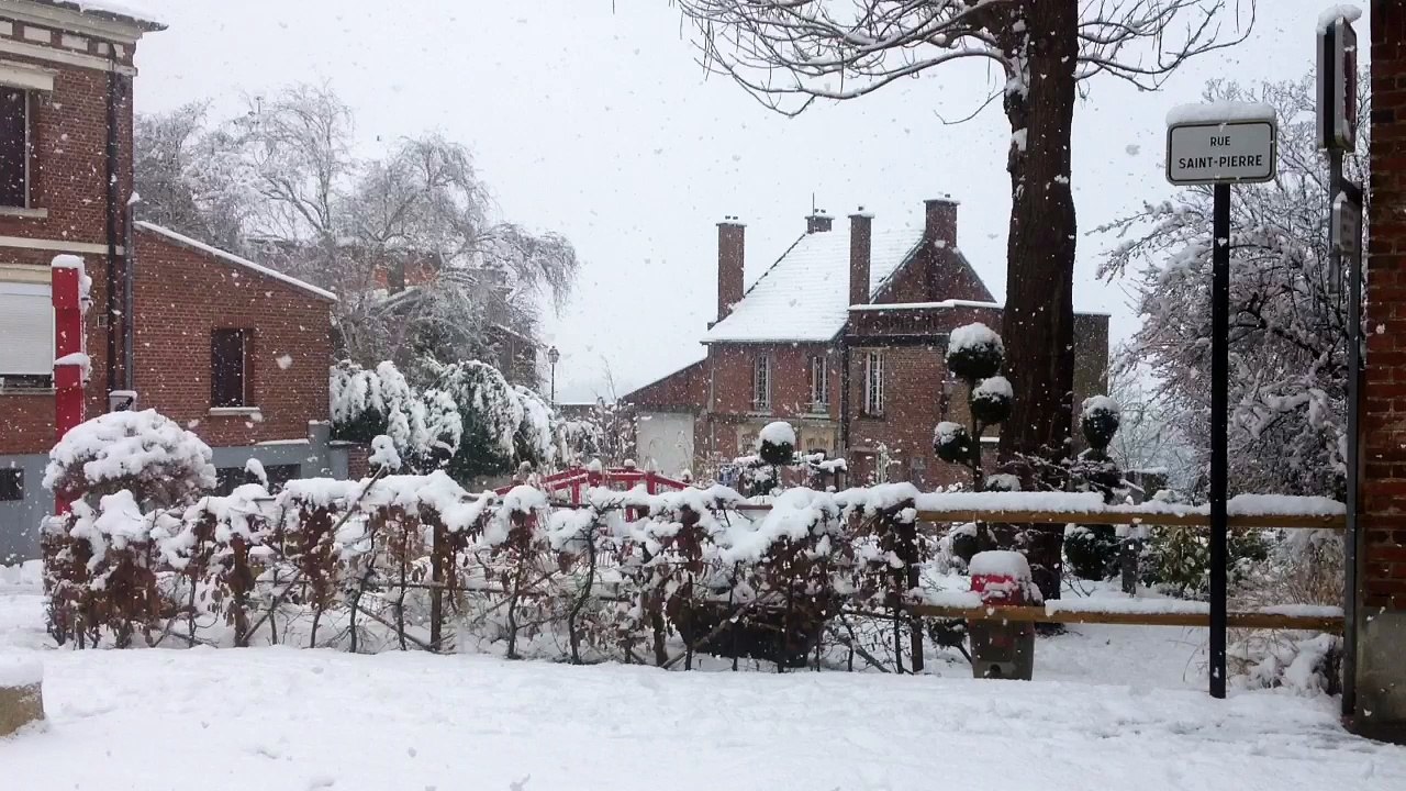 Montdidier (80) sous la neige - 5 mars 2016