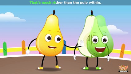 Pear Fruit Rhyme for Children, Pear Cartoon Fruits Song for Kids