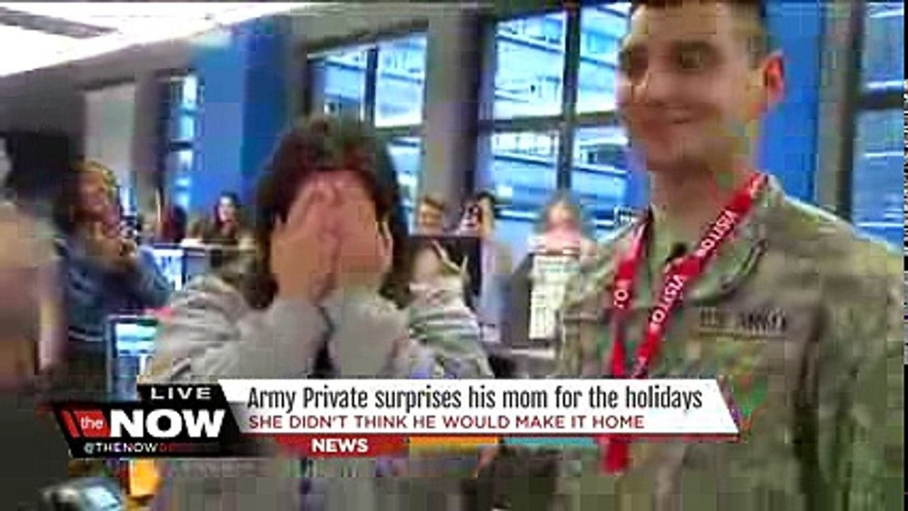 Army private surprises mother by coming home for the holidays11