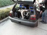 Golf 3 VR6 Bi-Turbo Heckmotor RWD im Standgas