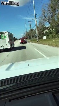 a FedEx driver falls asleep at the wheel and swerves into oncoming traffic