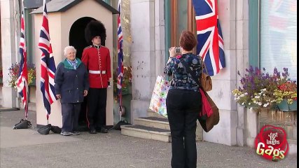 Old Woman Abuses British Royal Guard