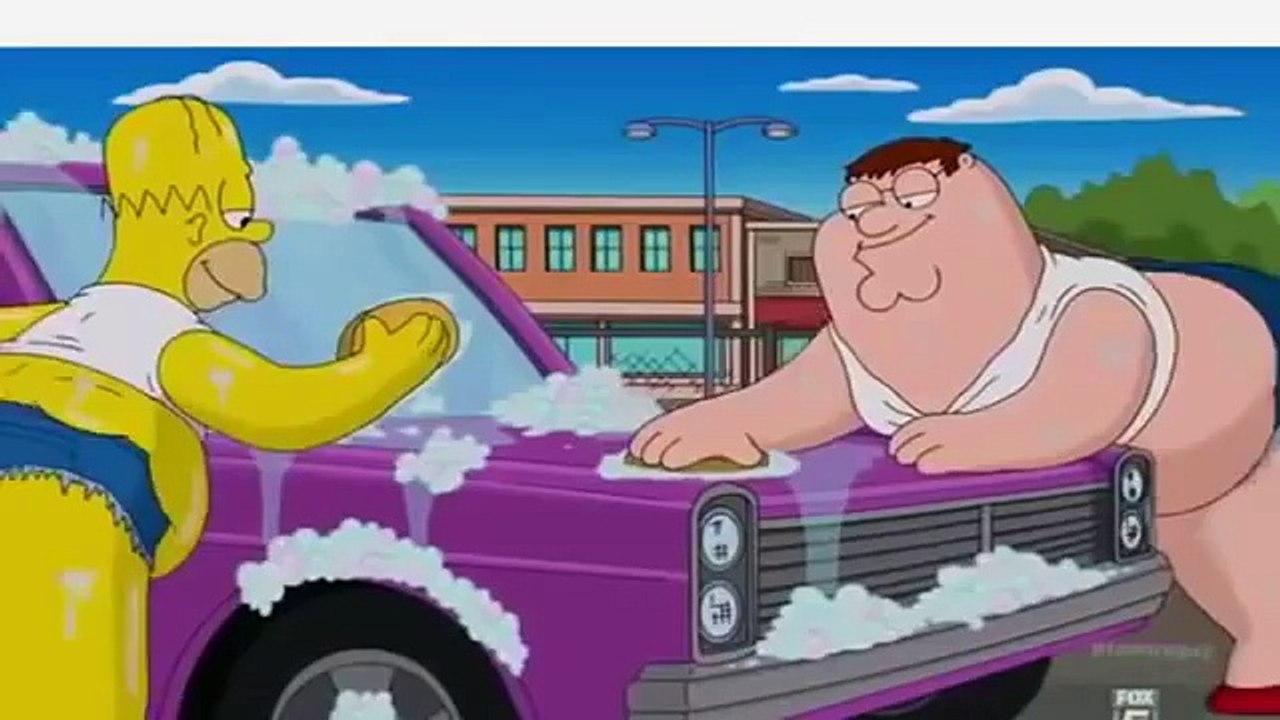 Family Guy Simpsons Crossover Carwash Scene Peter Griffin Homer Simpson