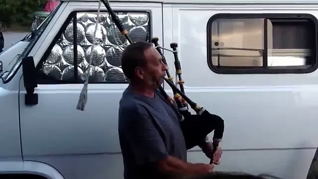 Rudy Playing Bagpipes
