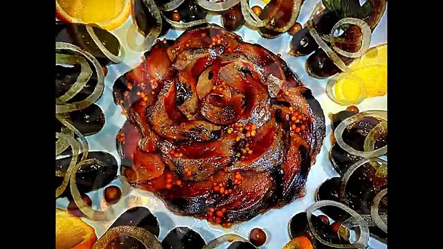 Украшения из сельди! Оформление тарелки! Flower of fish! Decoration of plates!