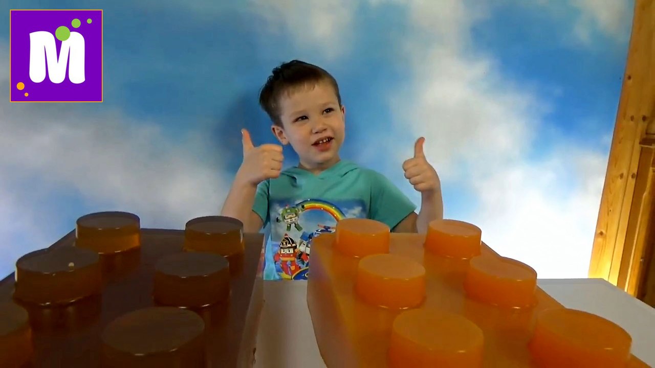 Огромные желейные Лего Мега блоки делаем сами Мистер Макс с папой  World Largest Lego Gummy Blocks