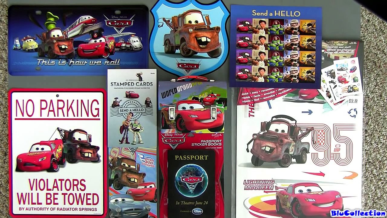Cars 2 Pixar stamps 2011 USPS stickers, calendar, postcards, decals, passport books D23