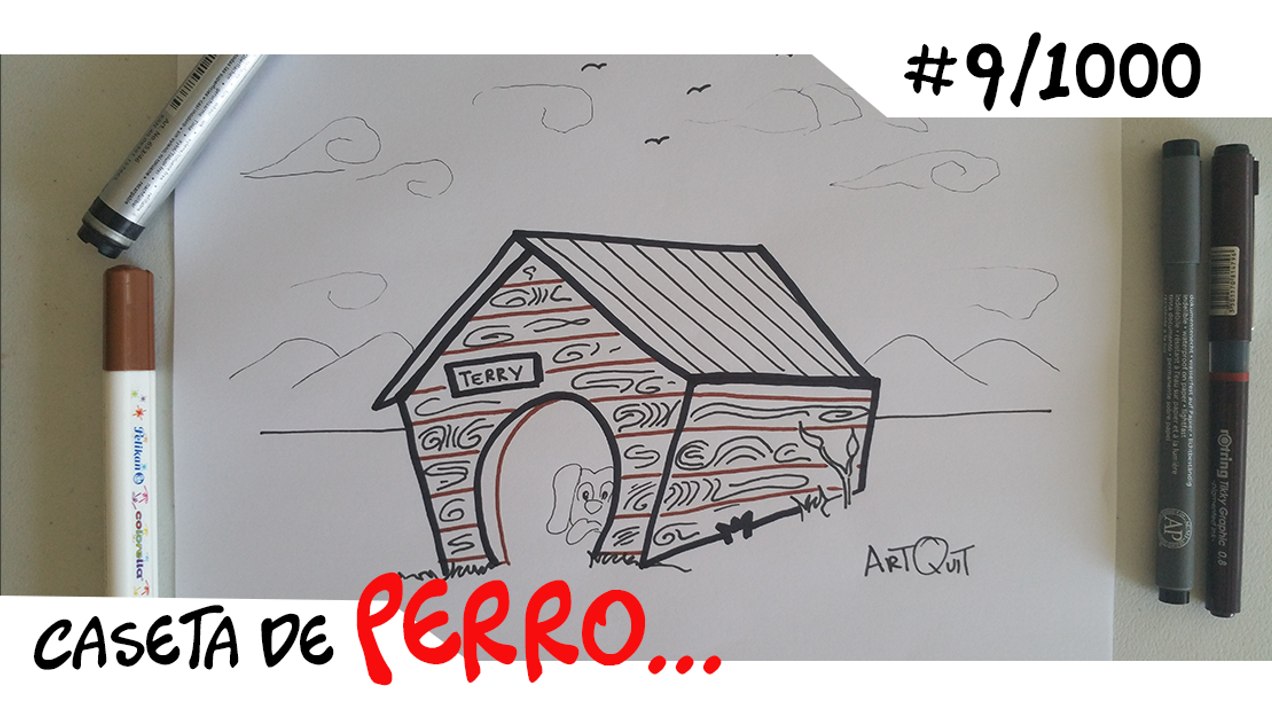 Como dibujar una *CASITA DE PERRO* | How to draw a doghouse