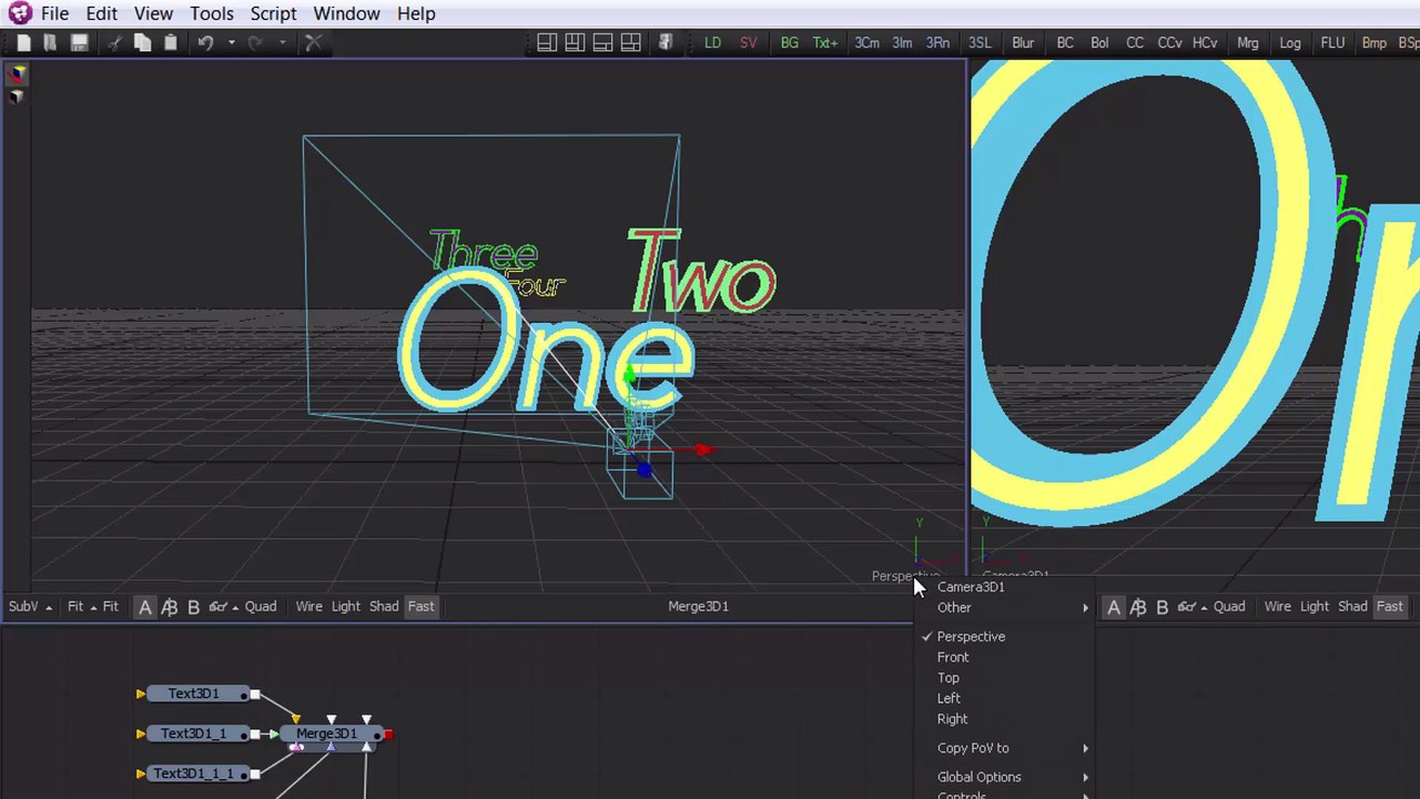 Blackmagic Fusion Basics - A Basic 3D Scene - Pt 3/5 - Camera Options