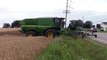 John Deere S660 Combine Starting in a Field of Wheat
