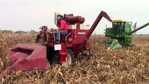 Combines Shelling Corn at the 2015 Half Century of Progress Show