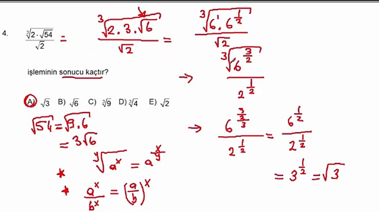 2015 YGS MATEMATİK SORU ÇÖZÜMLERİ-1