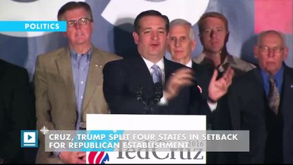 Cruz, Trump split four states in setback for Republican establishment