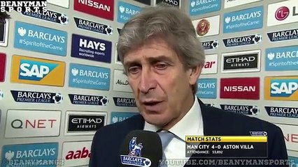 Man City 4-0 Aston Villa - Manuel Pellegrini Post Match Interview - Patience Key To Victory