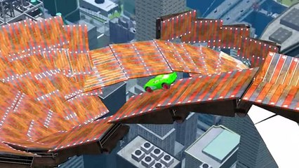 Hulk Drives Disney Lightning McQueen Car Green Color, Smash Cars w- Nursery Rhymes