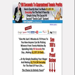 90 second tennis cash system makes $1,357.19 daily