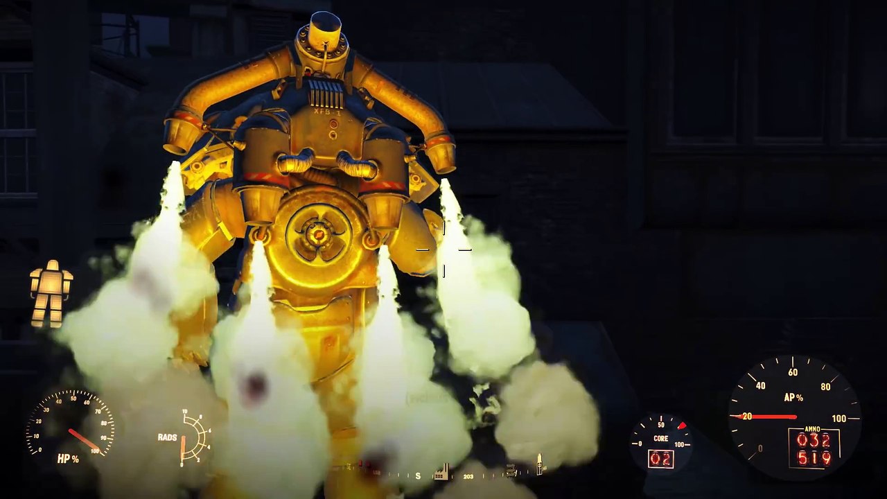 Fallout 4 Level 200 Gameplay - Jetpack Power Armor X-01 Mk. VI, Behemoth, Glowing Sea