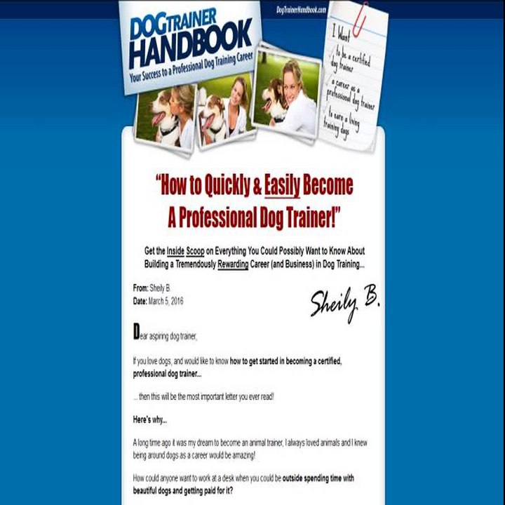 DOG TRAINER SCHOOL-BECOME A DOG TRAINER