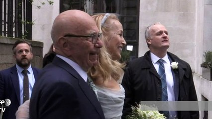 Stars join Murdoch, Hall at day-after wedding bash