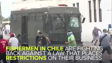 Violent Protest Erupts In Chile Over Fishing Regulations