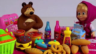Маша и Медведь Касса играем в магазин мультик с куклами Свинка Пеппа Миньоны на русском