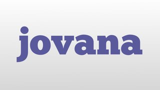 jovana meaning and pronunciation