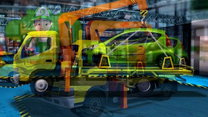 Развивающие машинки. Мультик про машинки – Винтик ремонтирует машинку в гараже после аварии.