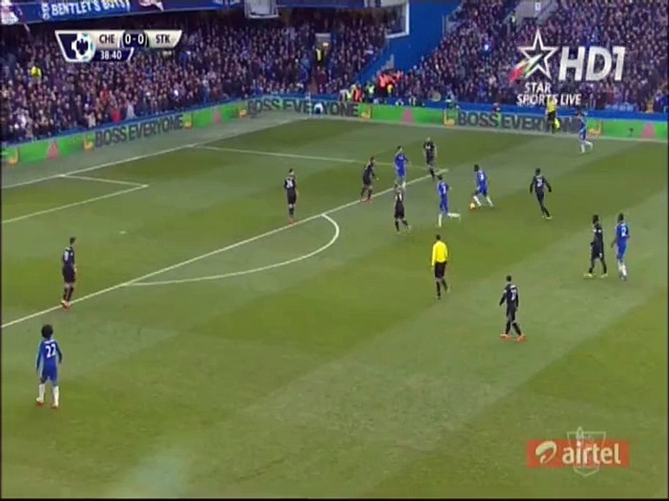 1-0 Bertrand Traore Goal HD | Chelsea v. Stoke City - 05.03.20165_2109