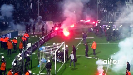 Ogromna zadyma na meczu PAOK vs Olympiakos
