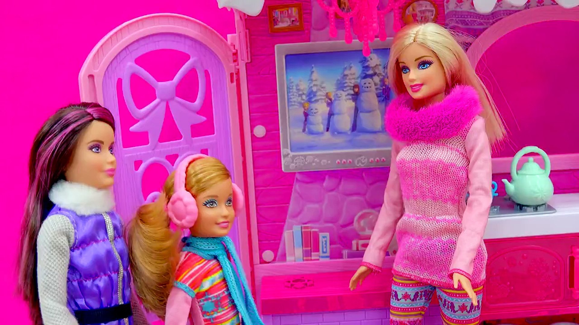 Barbie Cozy Cabin Life In The Dreamhouse Sisters House Playset Skiing,  Snowboarding Toy Un - Dailymotion Video