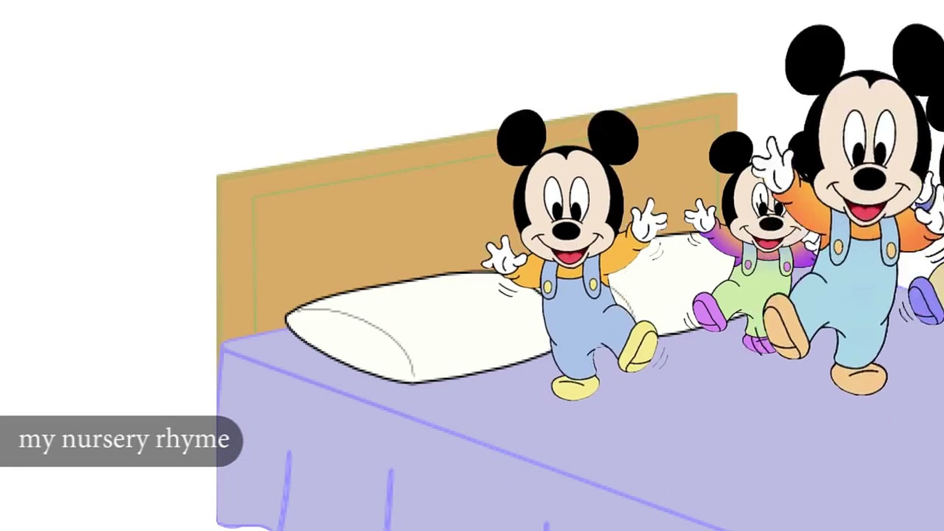 Five Little Mickeys Jumping On The Bed Nursery Rhyme