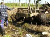 Belarus Mtz 82 stuck in deep mud, saving with Mtz 1025
