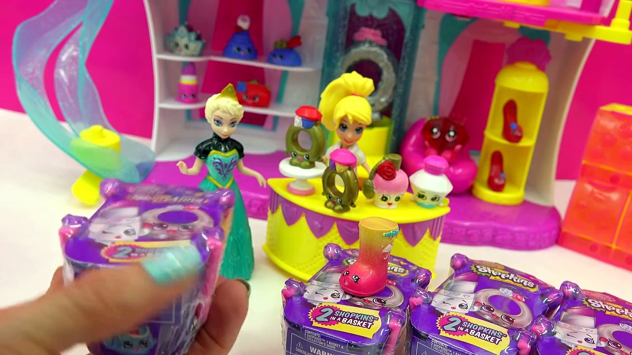 Disney Frozen Queen Elsa Unboxing 5 Shopkins Fashion Spree Surprise