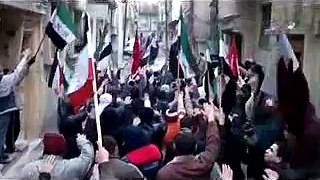 حمص باب السباع مظاهرة المتظاهرون يرددون قسم الثورة جمعة معتقلين الثورة 22 1 2012