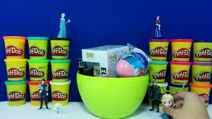 GIANT ELSA Surprise Egg Play Doh - Disney Frozen Toys Pop Mystery Mini MLP
