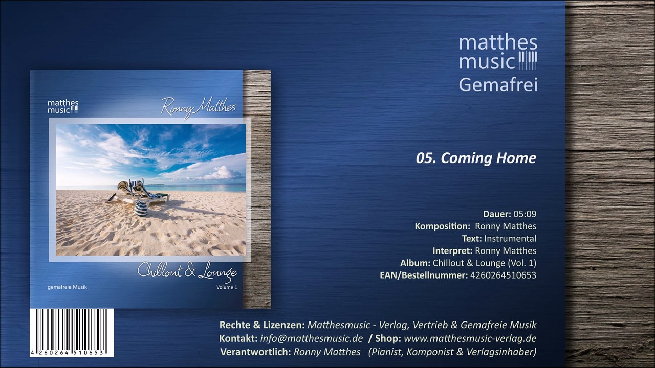 Coming Home - Gemafreie Barmusik - (05/09) - CD: Chillout & Lounge