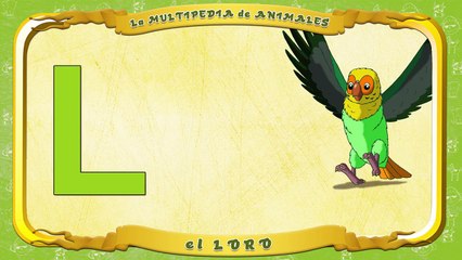 la Multipedia de animales. Letra L el Loro