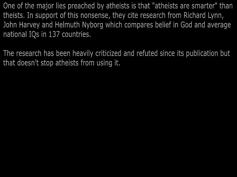 Atheists are smarter refuted