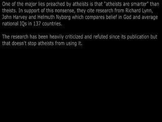Atheists are smarter refuted