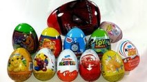 12 Surprise Eggs Unboxing Kinder Surprise, Cars, Kinder Joy, Toy Story, Lion King...